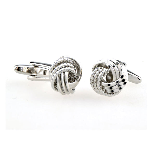 Laser Laser Chinese Knot Plain Colour Metal Cufflinks