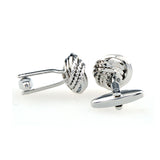 Laser Laser Chinese Knot Plain Colour Metal Cufflinks