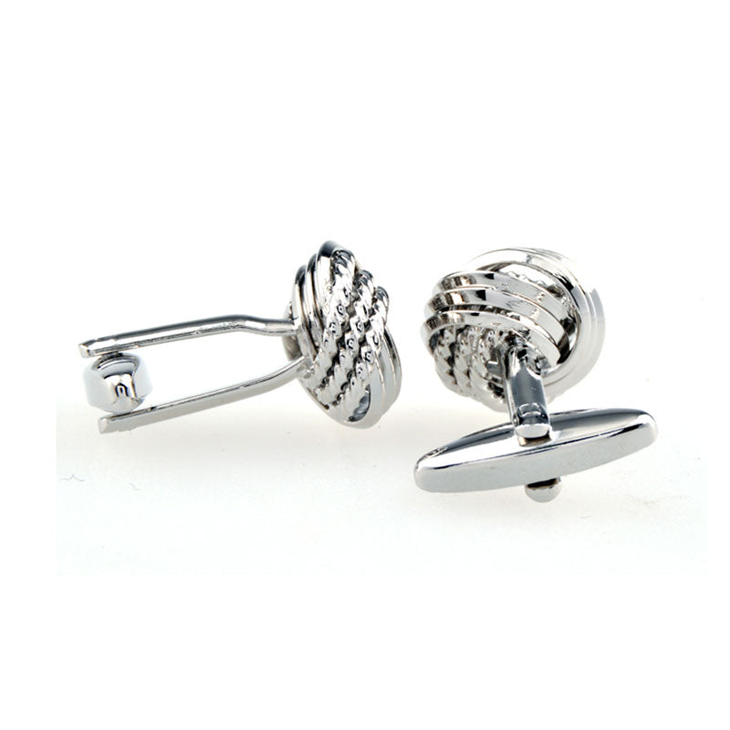Laser Laser Chinese Knot Plain Colour Metal Cufflinks