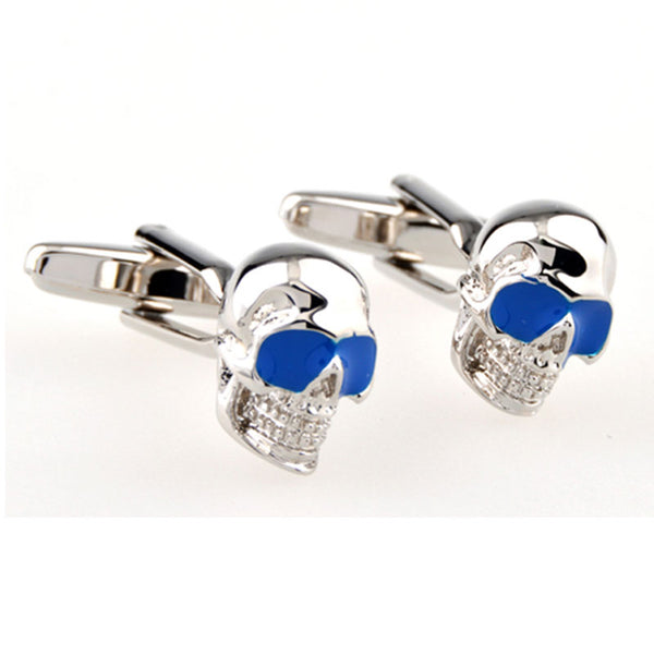 Interesting Skull Enamel Dropping Glue Cufflinks