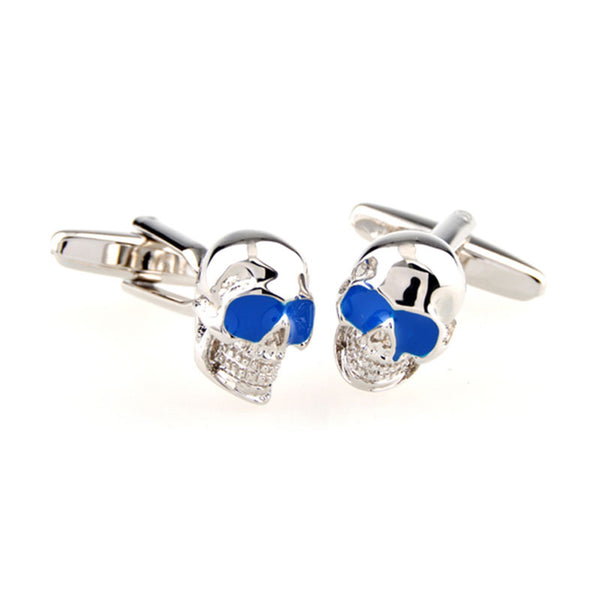 Interesting Skull Enamel Dropping Glue Cufflinks