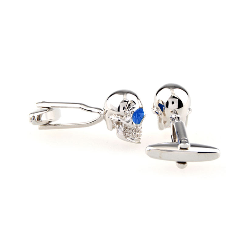 Interesting Skull Enamel Dropping Glue Cufflinks