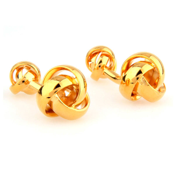 Laser Laser Chinese Knot Plain Colour Metal Cufflinks