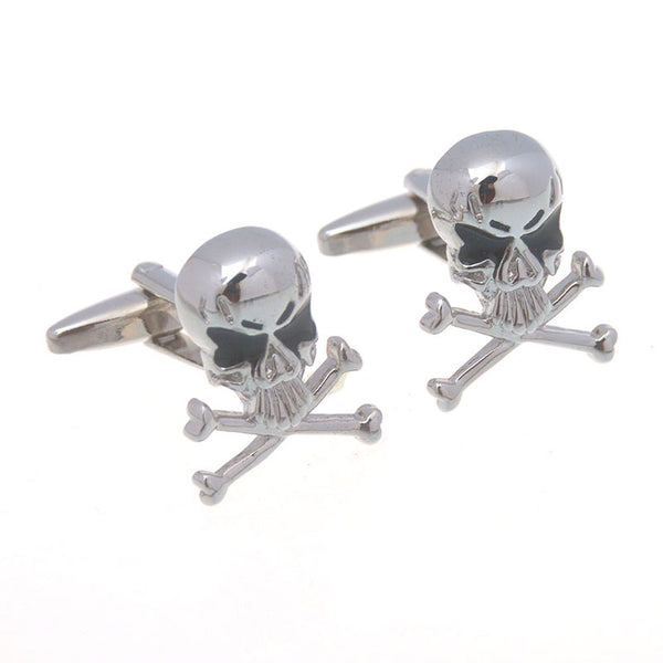Interesting Skull Enamel Dropping Glue Cufflinks