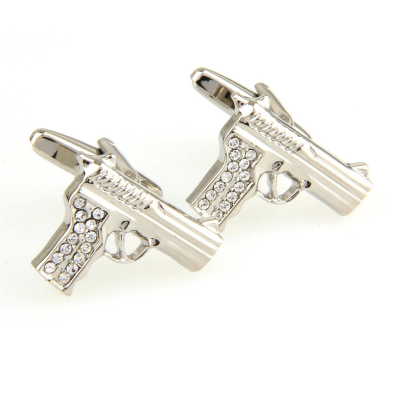 Military Tools Crystal Zircon Cufflinks