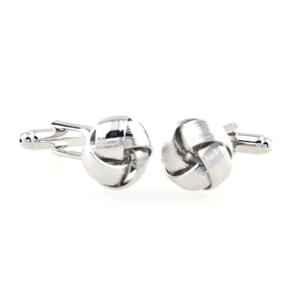 Laser Laser Chinese Knot Plain Colour Metal Cufflinks