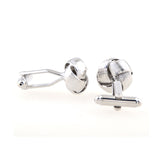 Laser Laser Chinese Knot Plain Colour Metal Cufflinks