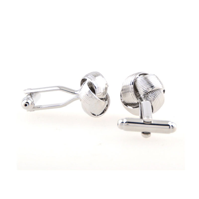 Laser Laser Chinese Knot Plain Colour Metal Cufflinks