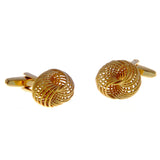 Laser Laser Chinese Knot Plain Colour Metal Cufflinks