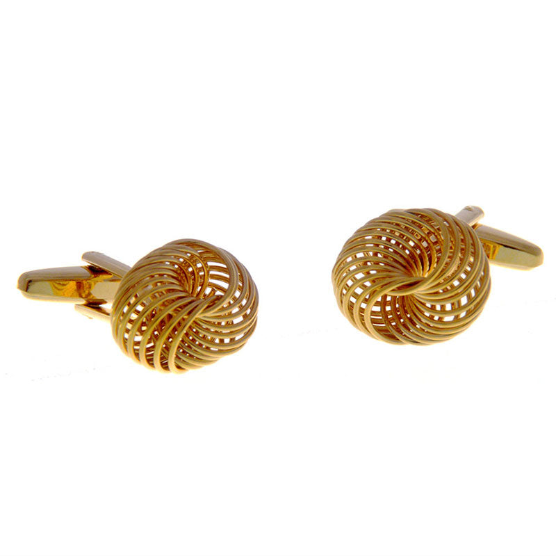 Laser Laser Chinese Knot Plain Colour Metal Cufflinks