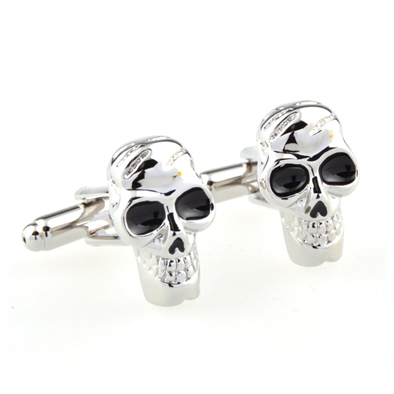 Interesting Skull Enamel Dropping Glue Cufflinks