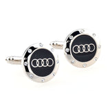 Car Logo Traffic Crystal Zircon Cufflinks