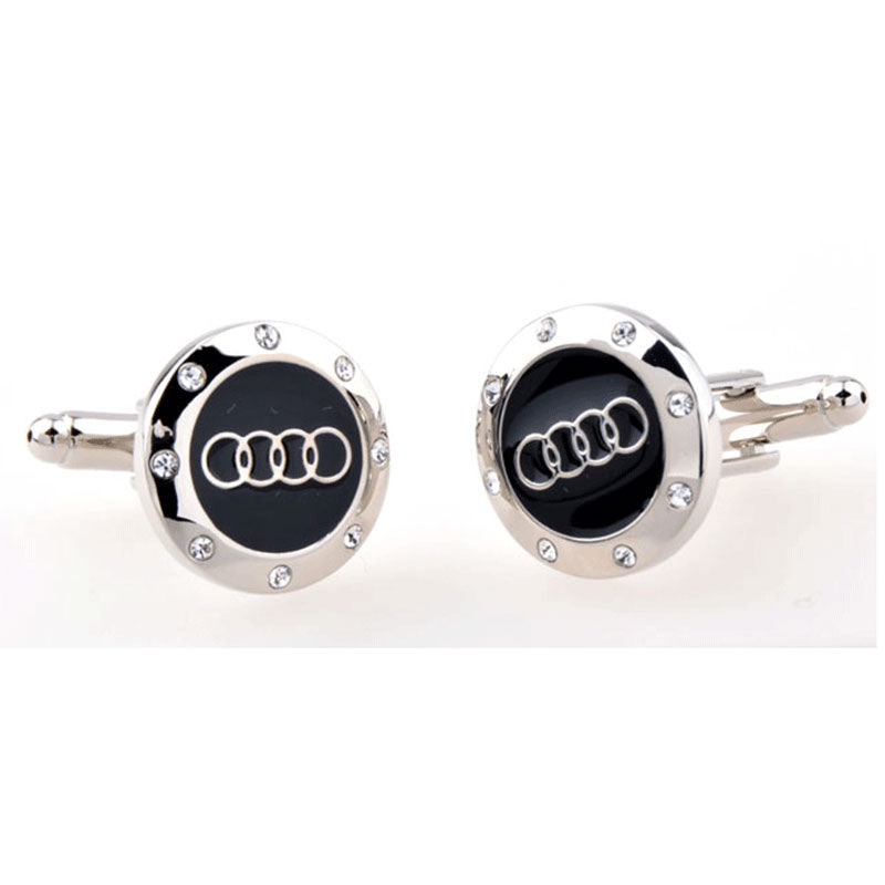 Car Logo Traffic Crystal Zircon Cufflinks