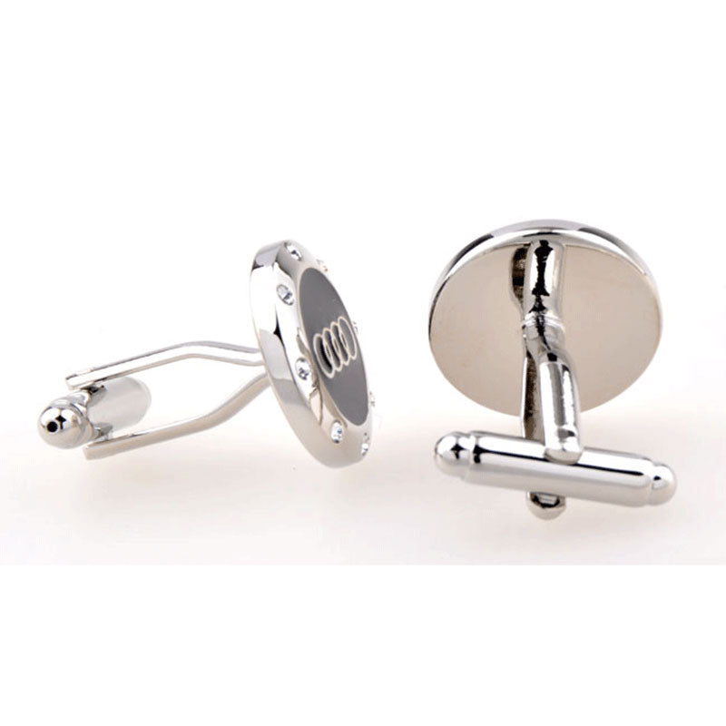Car Logo Traffic Crystal Zircon Cufflinks