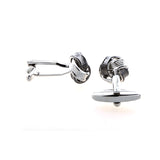 Laser Laser Chinese Knot Plain Colour Metal Cufflinks
