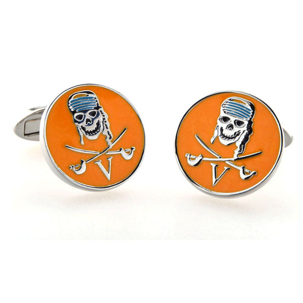 Interesting Skull Enamel Dropping Glue Cufflinks