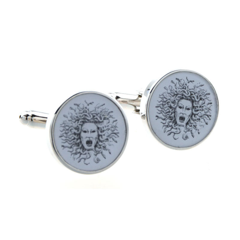 Interesting Skull Enamel Dropping Glue Cufflinks