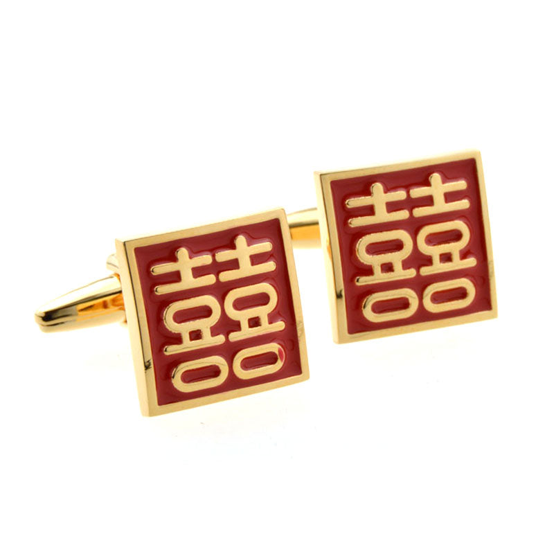 Festivals Wedding Reception Enamel Dropping Glue Cufflinks