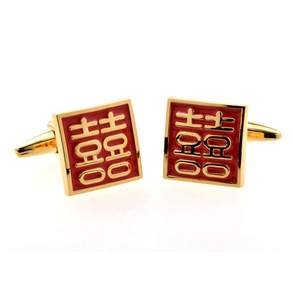 Festivals Wedding Reception Enamel Dropping Glue Cufflinks