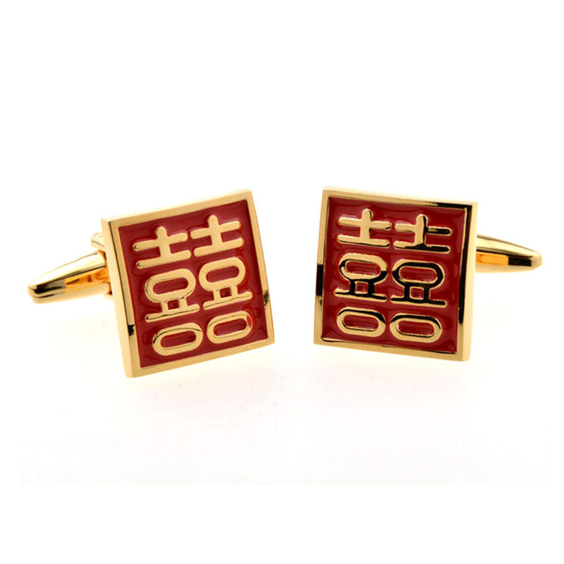 Festivals Wedding Reception Enamel Dropping Glue Cufflinks