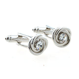 Laser Laser Chinese Knot Crystal Zircon Cufflinks