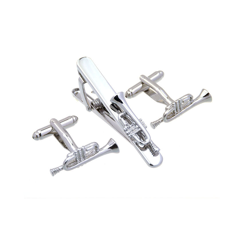 National Flag Music Plain Colour Metal Cufflinks And Collar Set