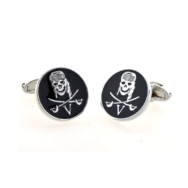 Interesting Skull Enamel Dropping Glue Cufflinks