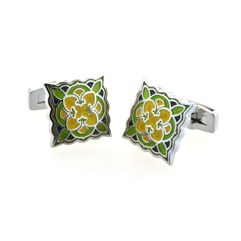Enamel Dropping Glue Cufflinks