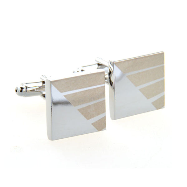 Laser Laser Chinese Knot Plain Colour Metal Cufflinks