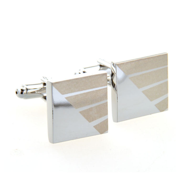 Laser Laser Chinese Knot Plain Colour Metal Cufflinks