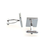 Laser Laser Chinese Knot Plain Colour Metal Cufflinks