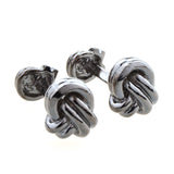 Laser Laser Chinese Knot Plain Colour Metal Cufflinks
