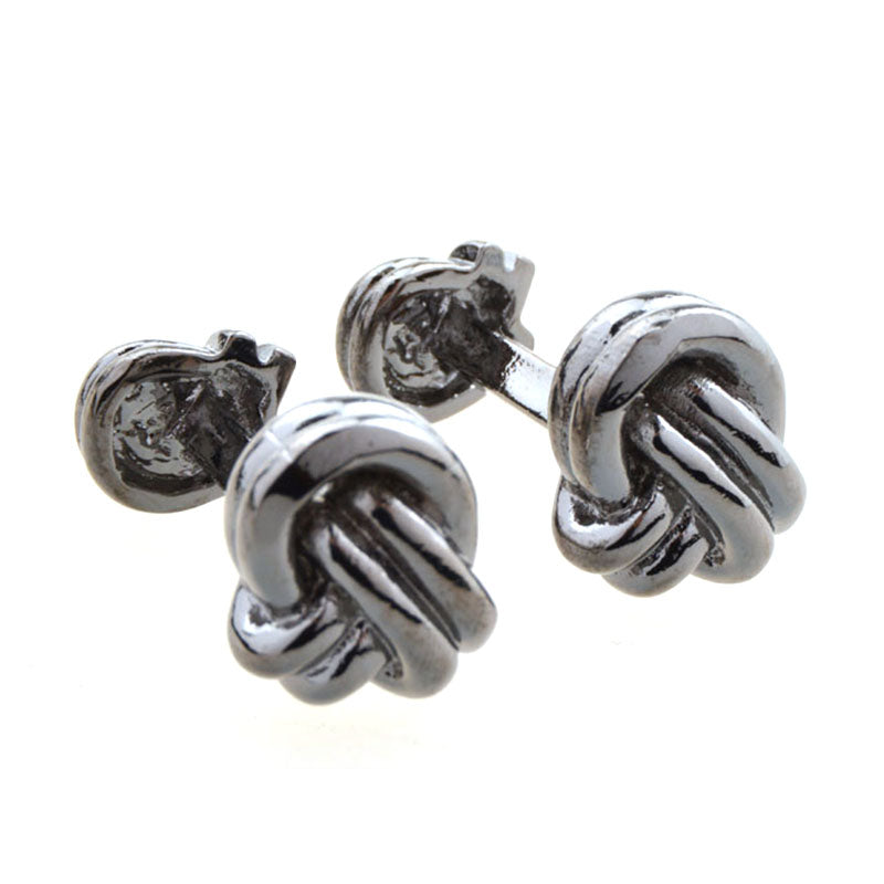 Laser Laser Chinese Knot Plain Colour Metal Cufflinks