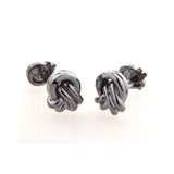 Laser Laser Chinese Knot Plain Colour Metal Cufflinks