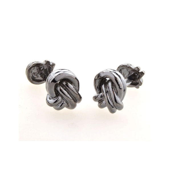 Laser Laser Chinese Knot Plain Colour Metal Cufflinks