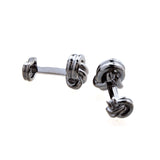 Laser Laser Chinese Knot Plain Colour Metal Cufflinks