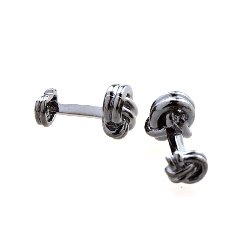 Laser Laser Chinese Knot Plain Colour Metal Cufflinks