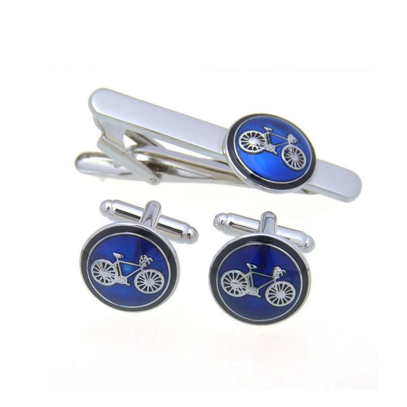 Car Logo Traffic Enamel Dropping Glue Cufflinks And Collar Set