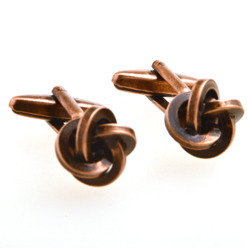 Laser Laser Chinese Knot Plain Colour Metal Cufflinks