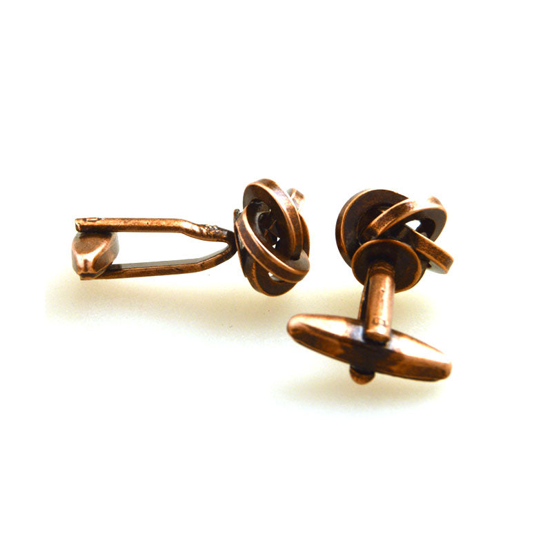 Laser Laser Chinese Knot Plain Colour Metal Cufflinks