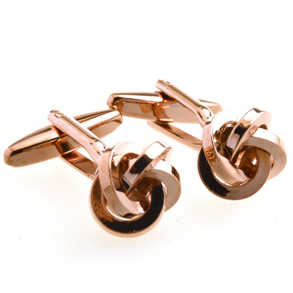 Laser Laser Chinese Knot Plain Colour Metal Cufflinks