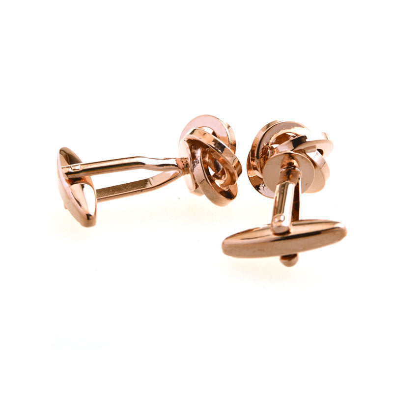 Laser Laser Chinese Knot Plain Colour Metal Cufflinks