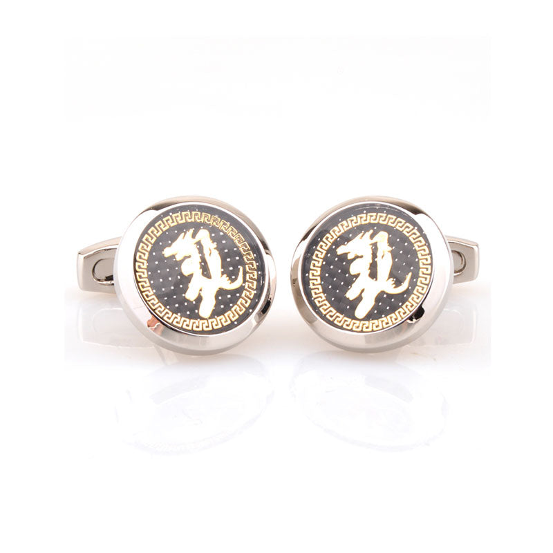 Zodiac Sign Constellation Enamel Dropping Glue Cufflinks