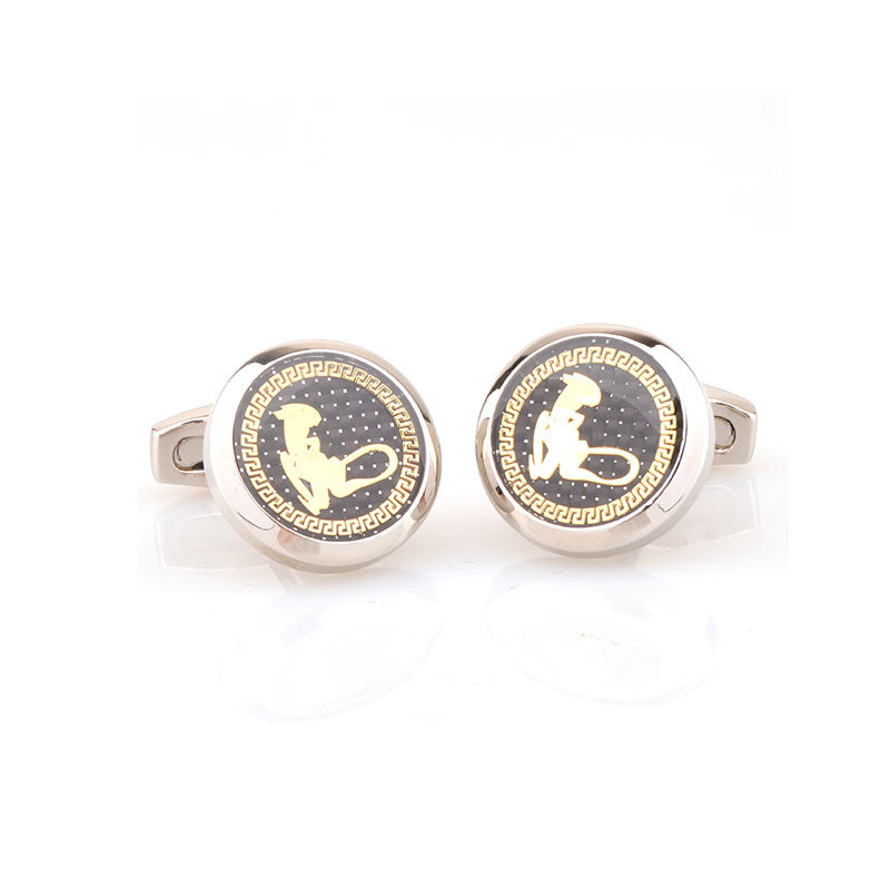 Zodiac Sign Constellation Enamel Dropping Glue Cufflinks