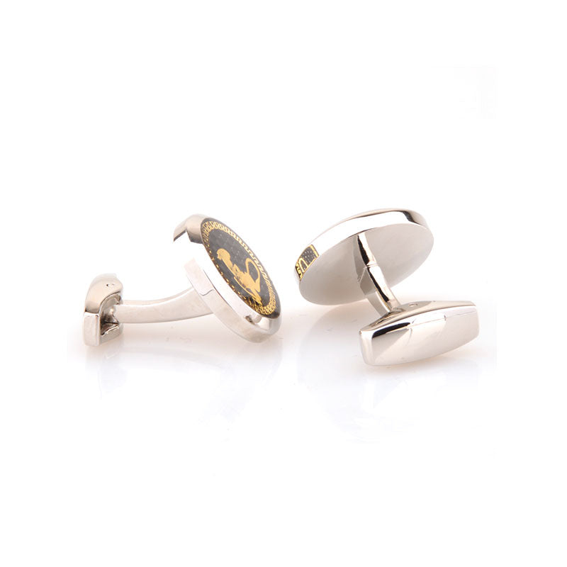 Zodiac Sign Constellation Enamel Dropping Glue Cufflinks