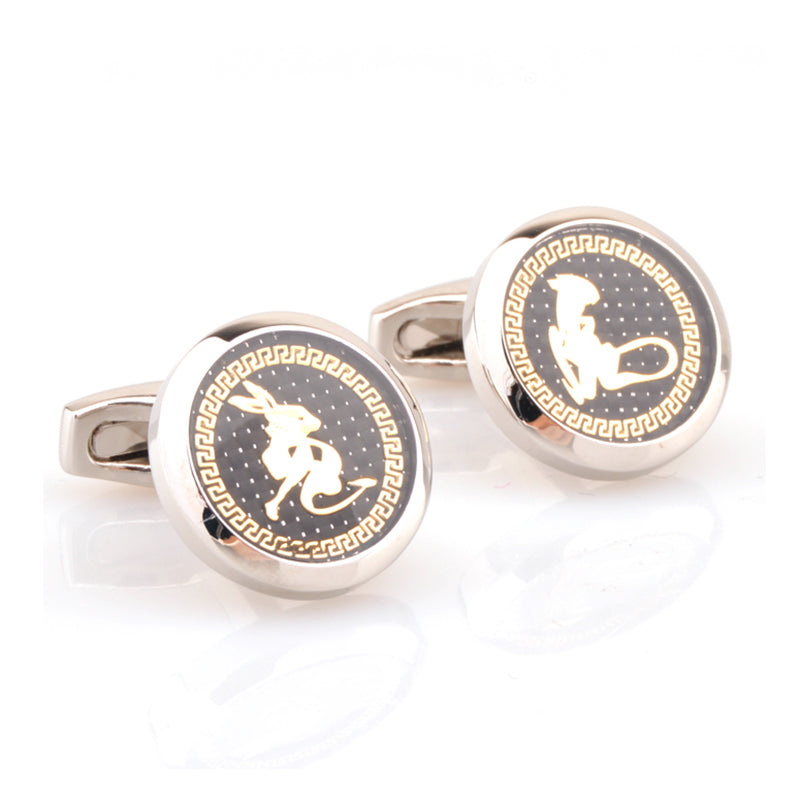 Zodiac Sign Constellation Enamel Dropping Glue Cufflinks