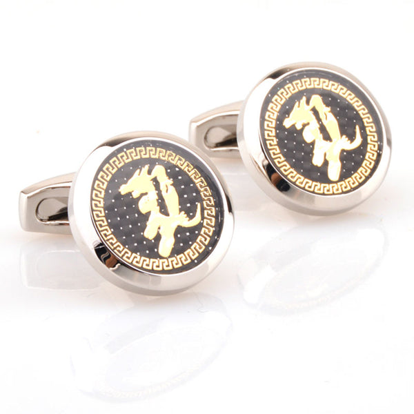 Zodiac Sign Constellation Enamel Dropping Glue Cufflinks