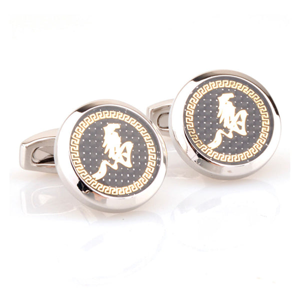 Zodiac Sign Constellation Enamel Dropping Glue Cufflinks