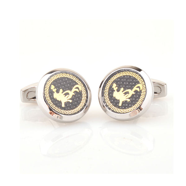 Zodiac Sign Constellation Enamel Dropping Glue Cufflinks