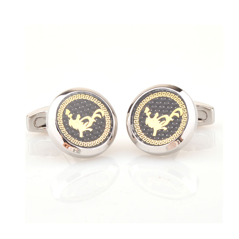 Zodiac Sign Constellation Enamel Dropping Glue Cufflinks